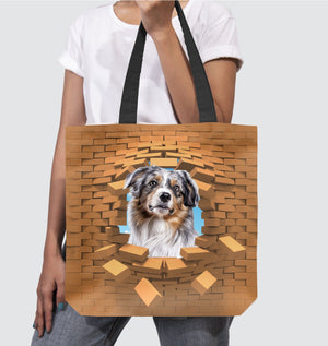 Australian Shepherd 2 In Brick Hole-Cloth Tote Bag