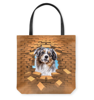 Australian Shepherd 2 In Brick Hole-Cloth Tote Bag