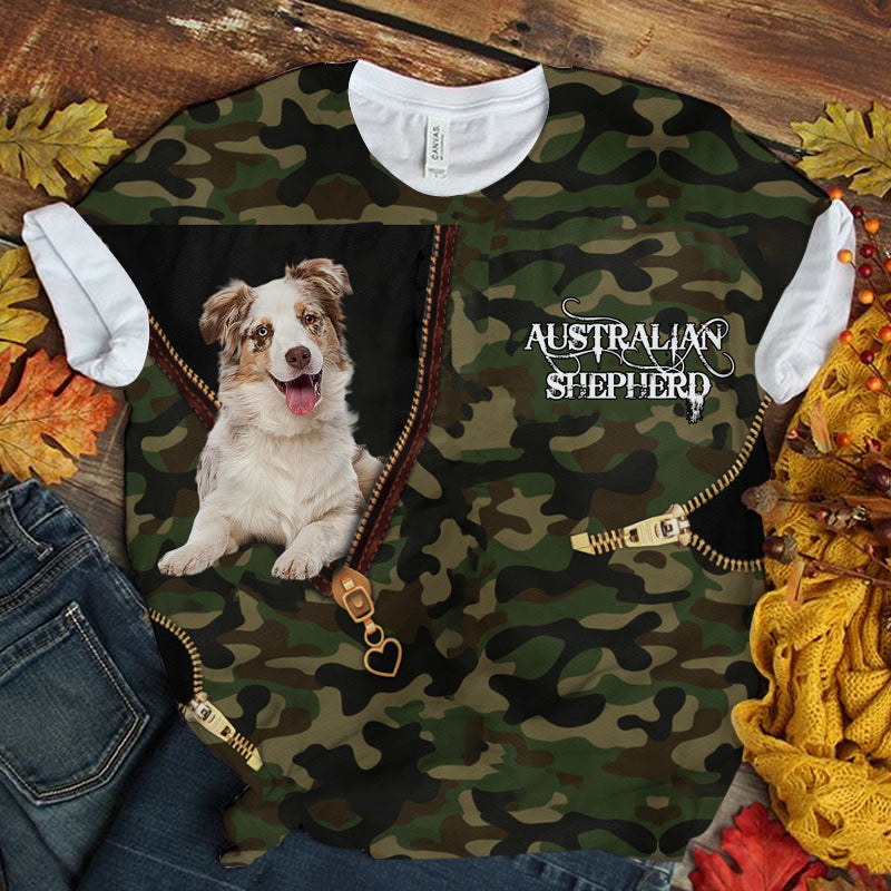 Australian Shepherd Camo T-shirt