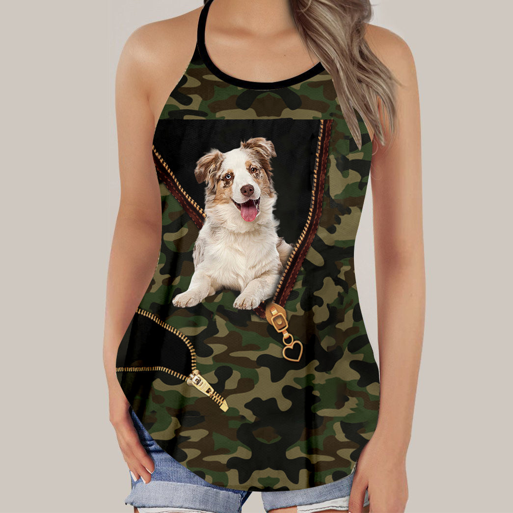 Australian Shepherd Camo Tank Top