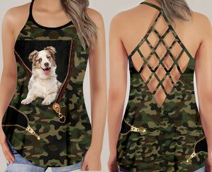 Australian Shepherd Camo Tank Top