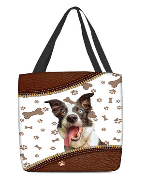 Australian shepherd-Zipper Texture-Cloth Tote Bag