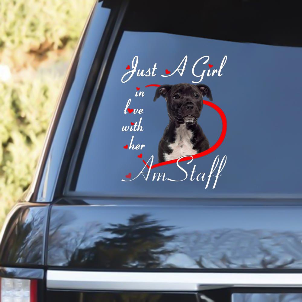 BLACK American Staffordshire Terrier Love Her Decal