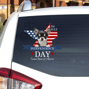 BLACK Chihuahua -Independent Day2 Car Sticker