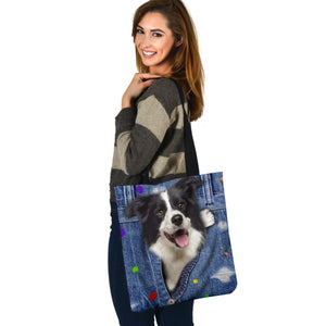 BORDER COLLIE-The Rainbow-Cloth Tote Bag