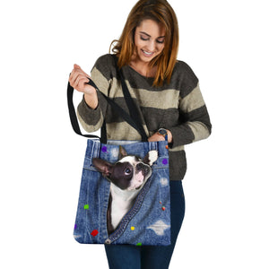 BOSTON TERRIER-The Rainbow-Cloth Tote Bag