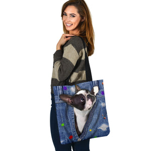 BOSTON TERRIER-The Rainbow-Cloth Tote Bag