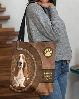 Basset Hound-Lady&Dog Cloth Tote Bag