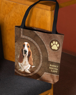 Basset Hound-Lady&Dog Cloth Tote Bag