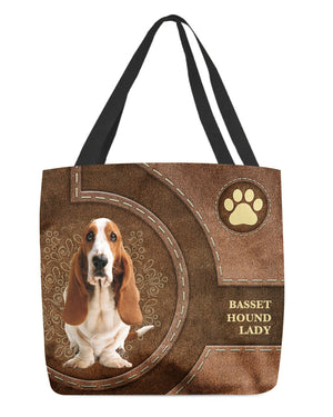 Basset Hound-Lady&Dog Cloth Tote Bag