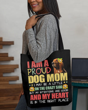 Basset Hound 2-Right Place-Cloth Tote Bag