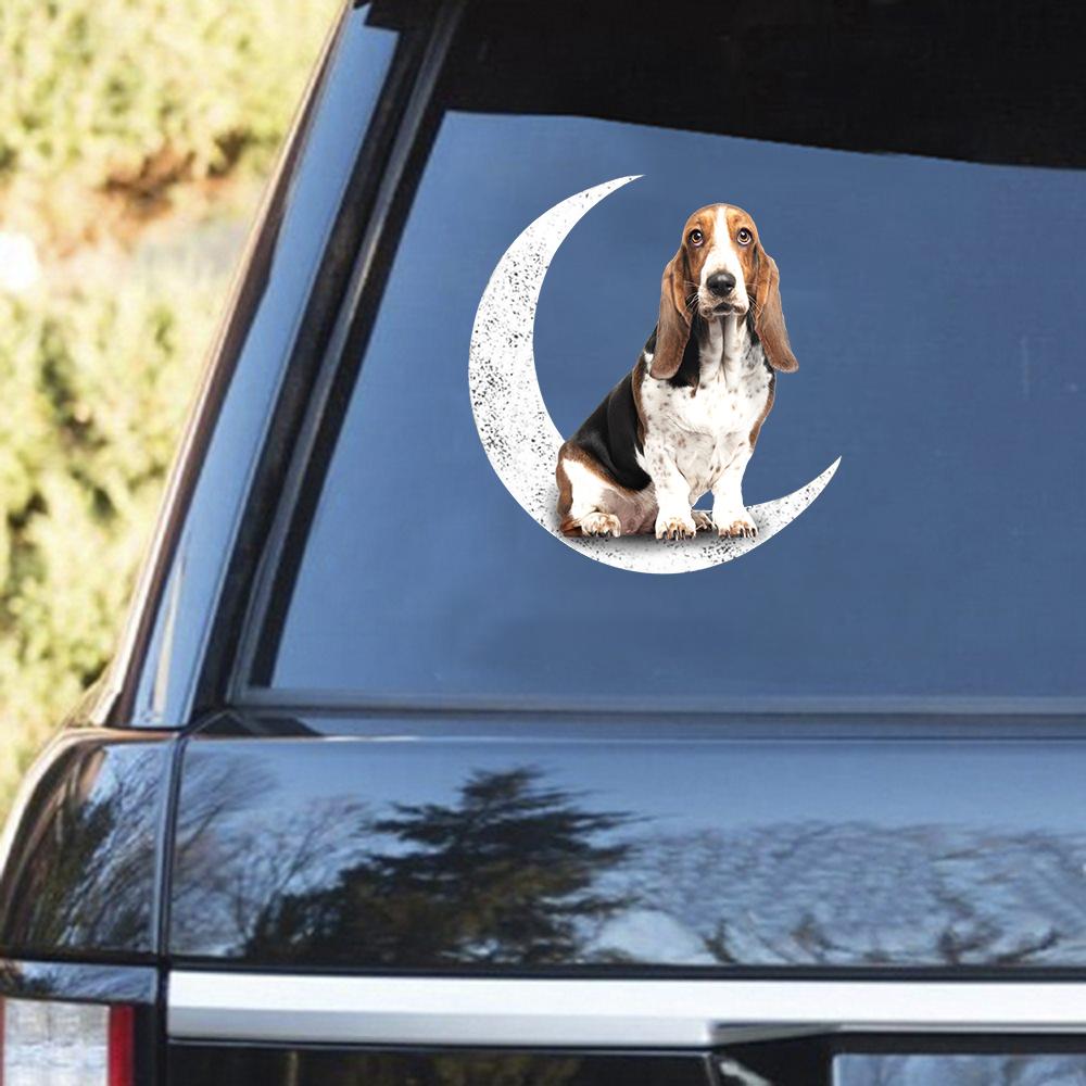 Basset Hound-Sit On The Moon Decal