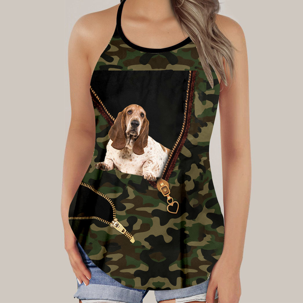 Basset Hound Camo Tank Top