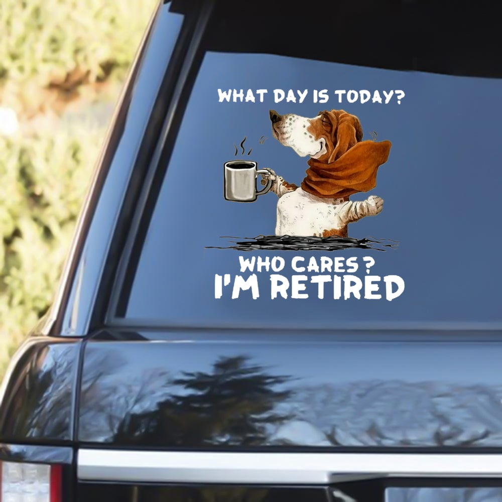 Basset Hound I Am Retired Decal