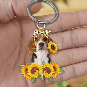 Beagle-Dog Mom Keychain