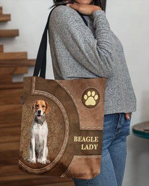 Beagle-Lady&Dog Cloth Tote Bag