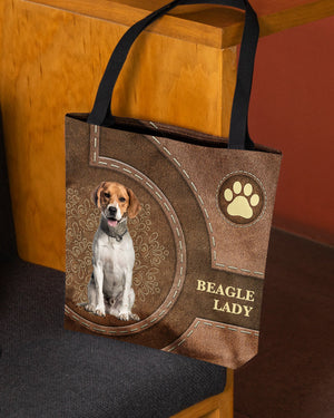 Beagle-Lady&Dog Cloth Tote Bag