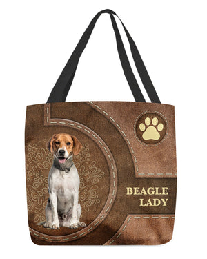 Beagle-Lady&Dog Cloth Tote Bag