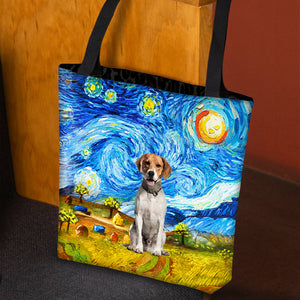 Beagle-Oil Painting-Cloth Tote Bag