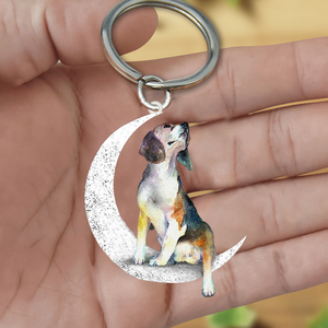 Beagle-Sit On The Moon Keychain