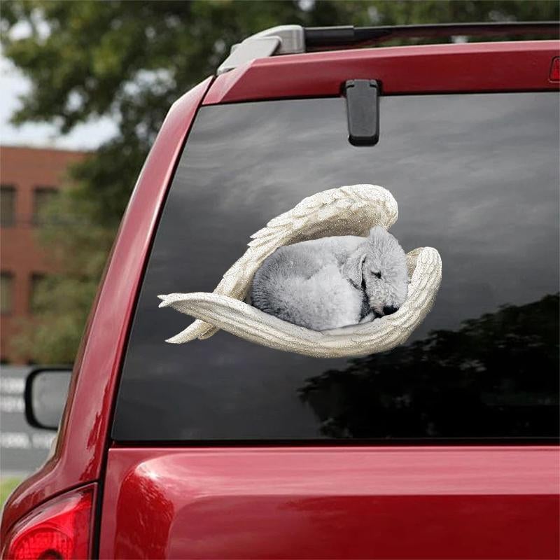 Bedlington Terrier-sleeping angel CAR STICKER