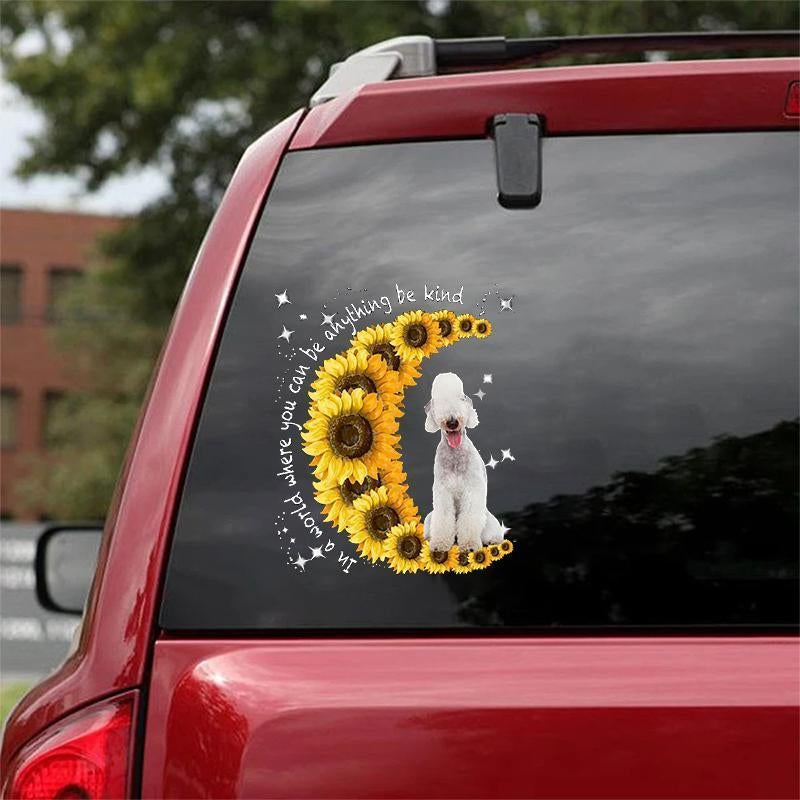 Bedlington Terrier-Sunflower Be Kind Car Sticker