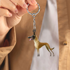 Belgian Malinois-Look at me flat Acrylic Keychain