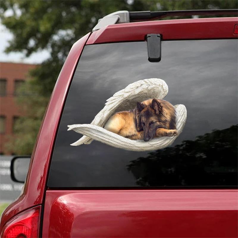 Belgian Shepherd-sleeping angel CAR STICKER