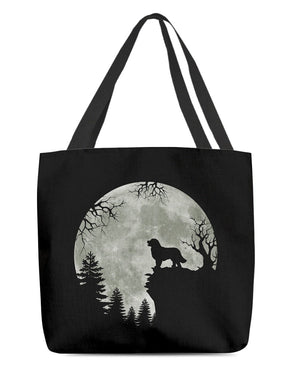 Bernese Mountain Dog-Night Moon Cloth Tote Bag