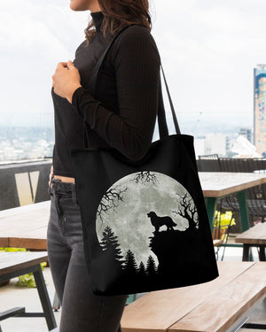 Bernese Mountain Dog-Night Moon Cloth Tote Bag