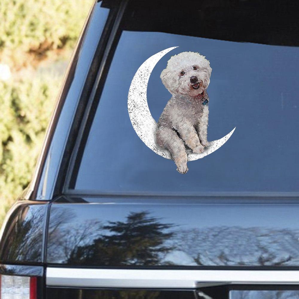 Bichon Frise-Sit On The Moon Decal