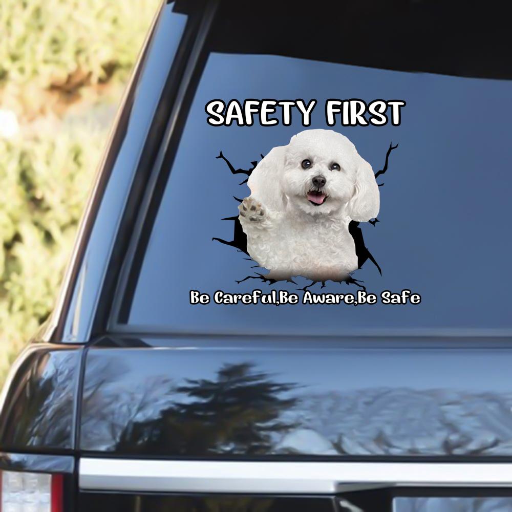 Bichon Frise Safety First Decal