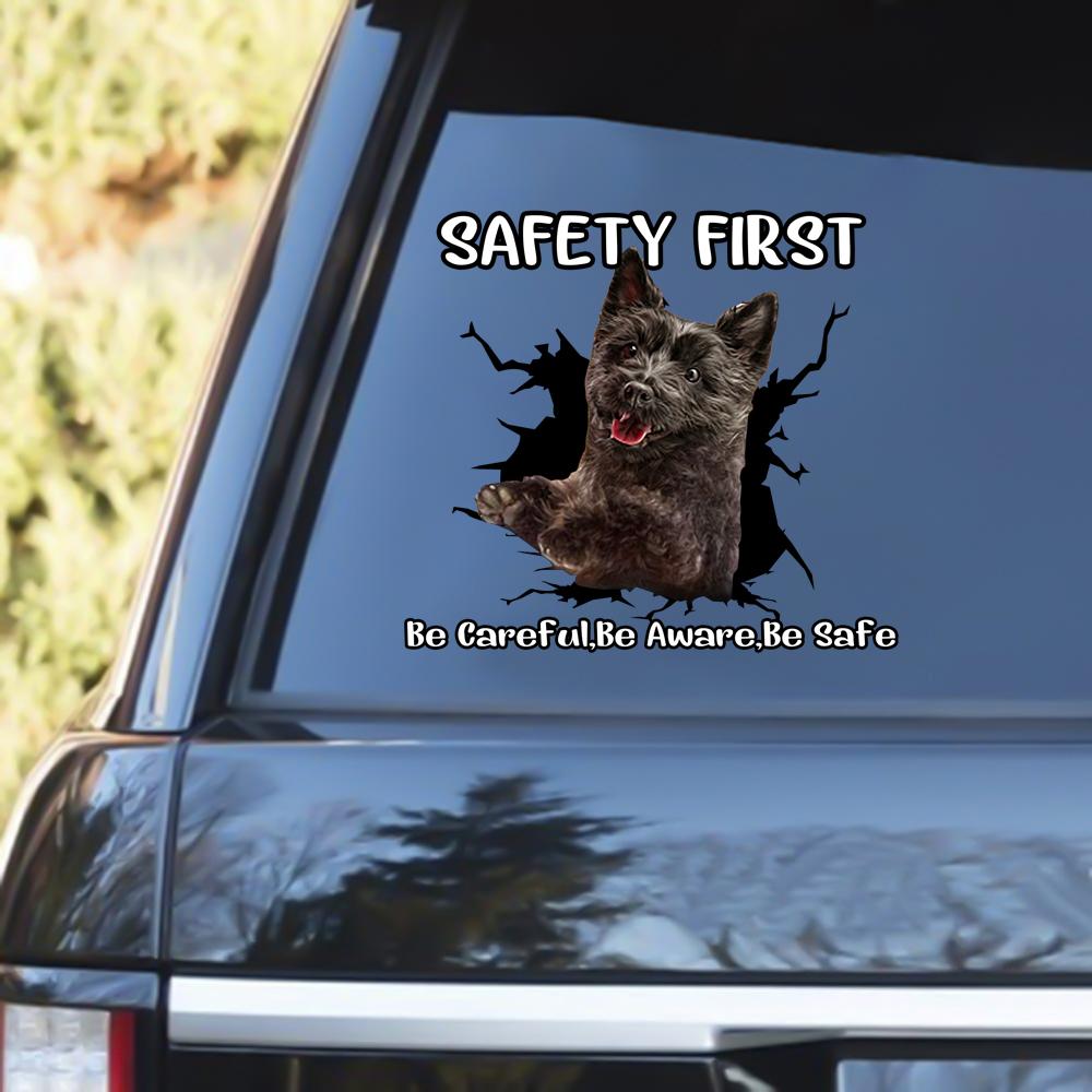 Black Cairn Terrier Safety First Decal