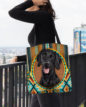 Black Labrador-Ethnic Style Cloth Tote Bag