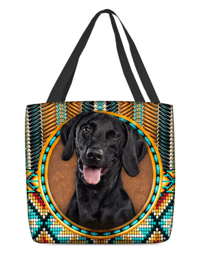 Black Labrador-Ethnic Style Cloth Tote Bag