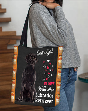 Black Labrador 2 In Love-Cloth Tote Bag