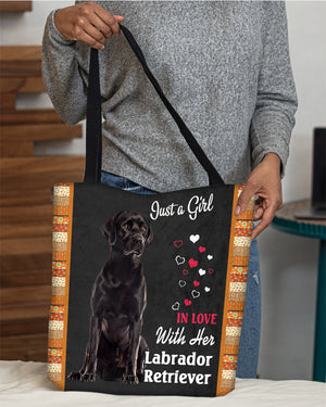 Black Labrador 2 In Love-Cloth Tote Bag