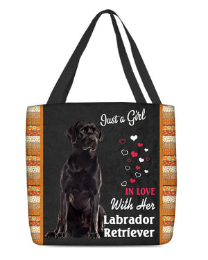 Black Labrador 2 In Love-Cloth Tote Bag