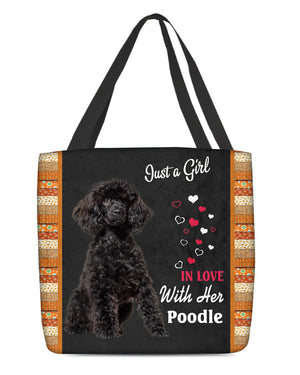 Black Poodle In Love-Cloth Tote Bag