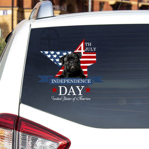 Black Pug-Independent Day2 Car Sticker