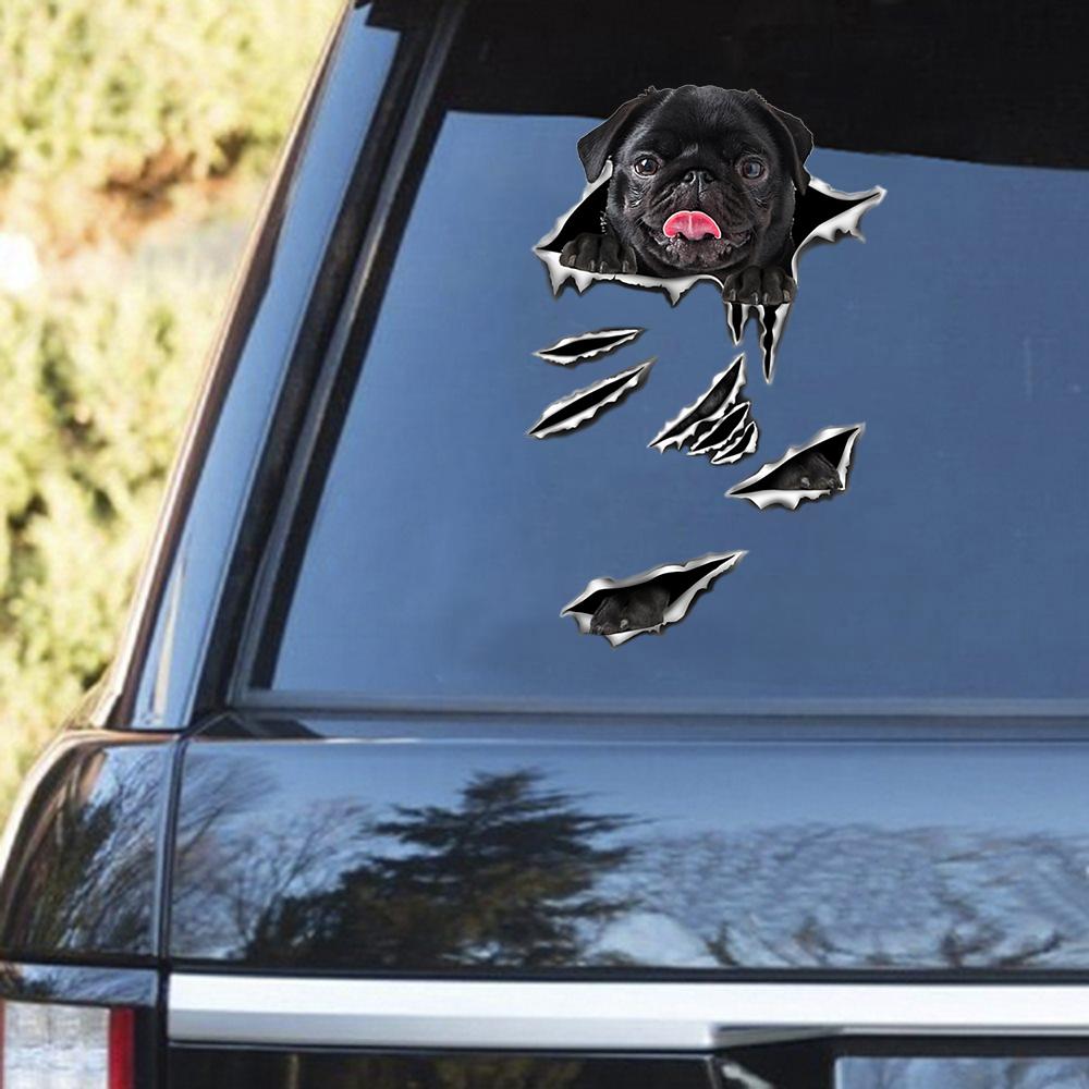 Black Pug Scratch Decal