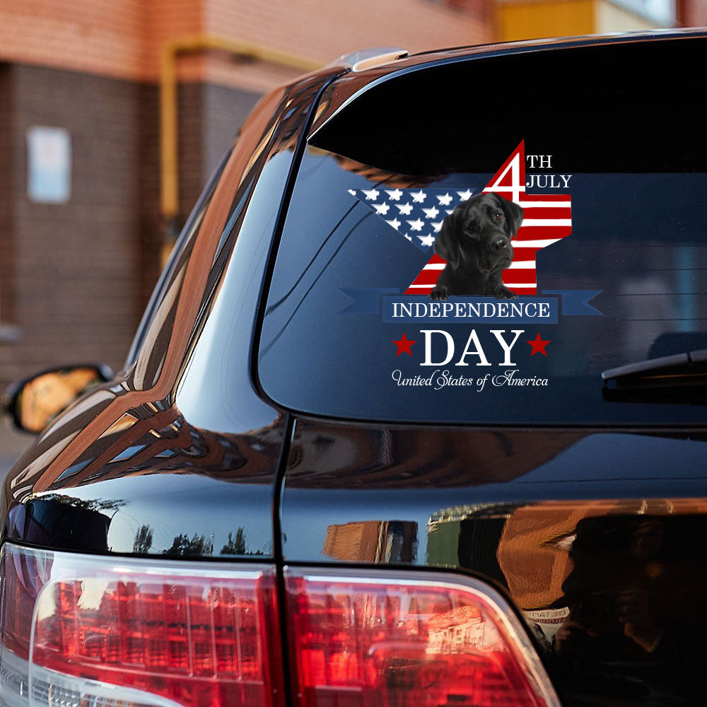 Blcak Labrador (2)-Independent Day2 Car Sticker