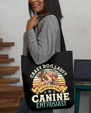 Bloodhound-Crazy Dog Lady Cloth Tote Bag