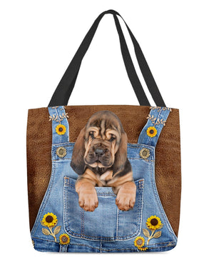 Bloodhound And Sunflower-Cloth Tote Bag