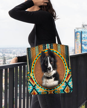 Border Collie -Ethnic Style Cloth Tote Bag