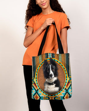 Border Collie -Ethnic Style Cloth Tote Bag