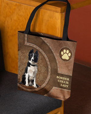 Border Collie-Lady&Dog Cloth Tote Bag