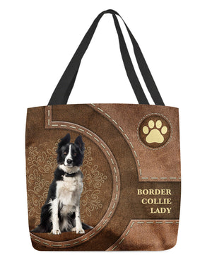 Border Collie-Lady&Dog Cloth Tote Bag