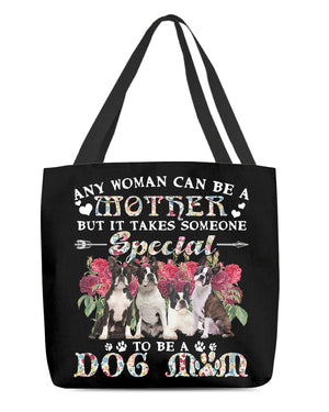 Boston Terrier-A Dog Mom Cloth Tote Bag