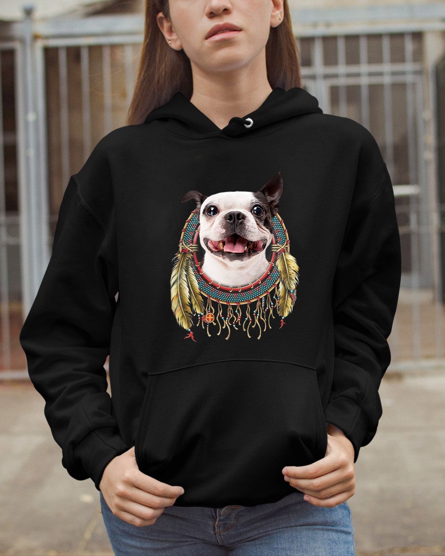 Boston terrier-In Dreamcatcher Hooded Sweatshirt